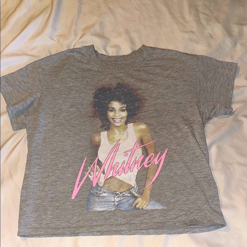 Whitney Graphic Tee in Gray by Whitney Houston girl Tee